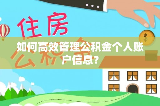 富蕴如何高效管理公积金个人账户信息？
